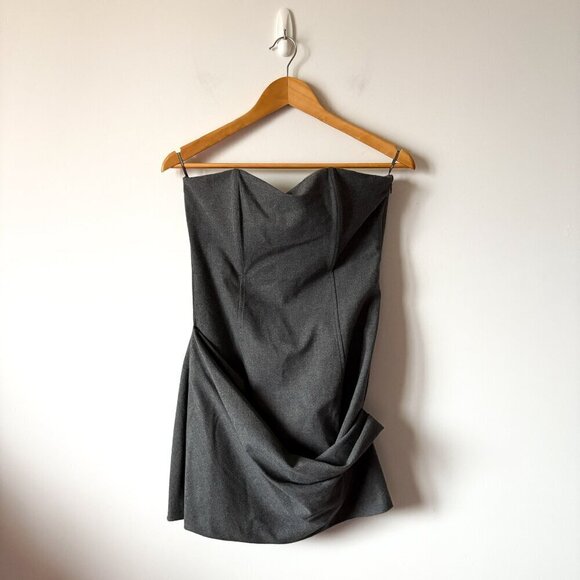 Zara Strapless Mini Dress NWT Grey - Picture 5 of 10